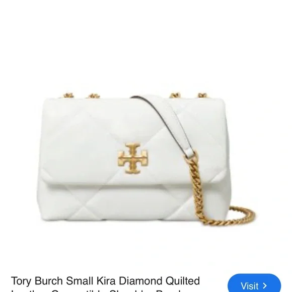Tory Burch New Kira Diamond Quilted Convertible Shoulder Bag with Gold Accents - Picture 3 of 14